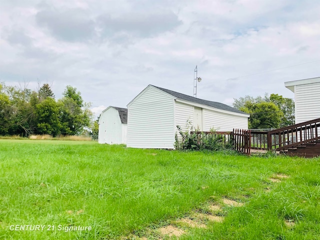 exterior space featuring a storage shed