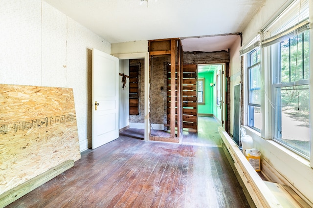 spare room with dark wood-type flooring