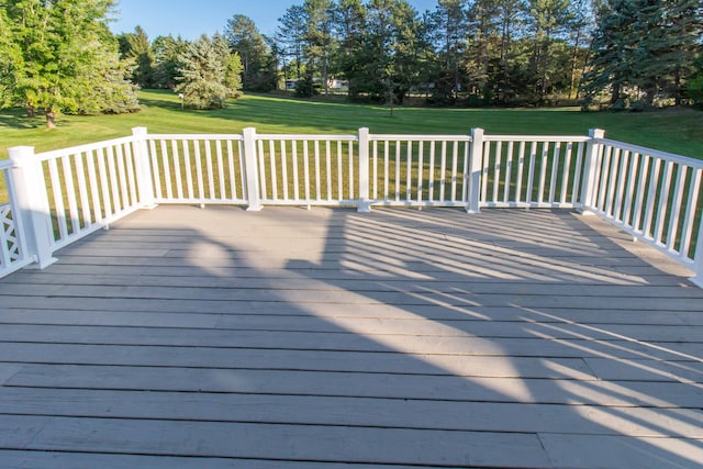 deck featuring a yard