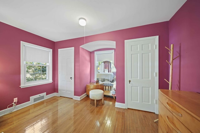 entrance foyer with light hardwood / wood-style floors