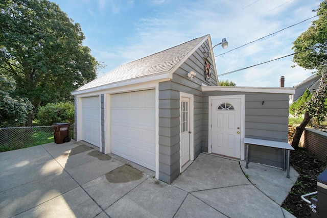 view of garage