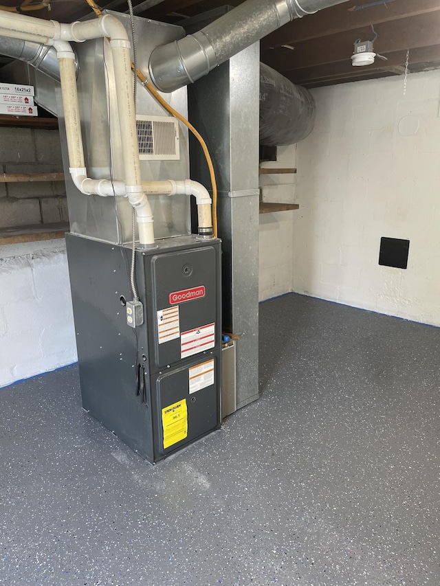 589 E Sidney Rd, Stanton, MI 48888 - utility room with heating unit
