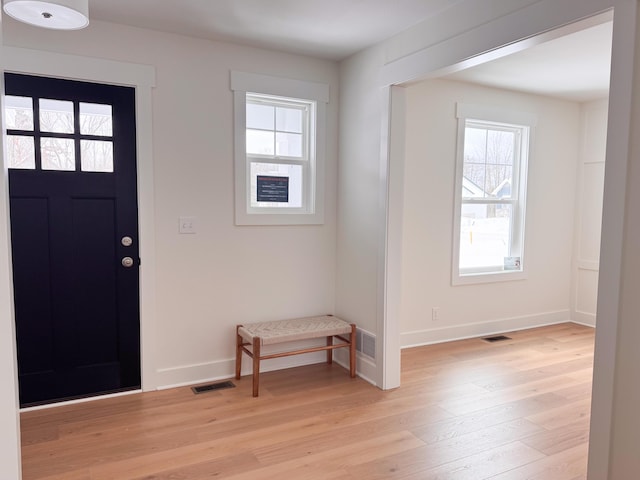 foyer entrance featuring light hardwood / wood-style flooring