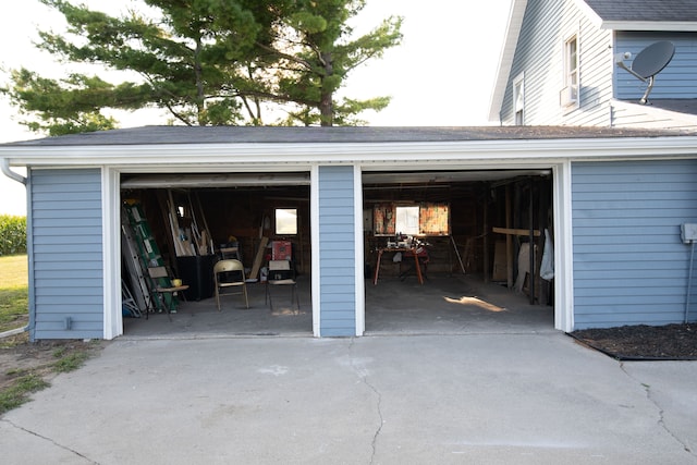 view of garage