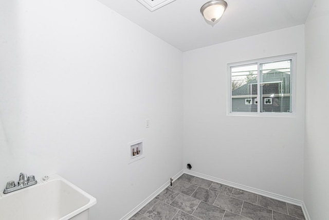 laundry area featuring hookup for a washing machine and sink