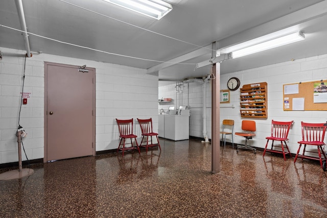 garage featuring washer and dryer