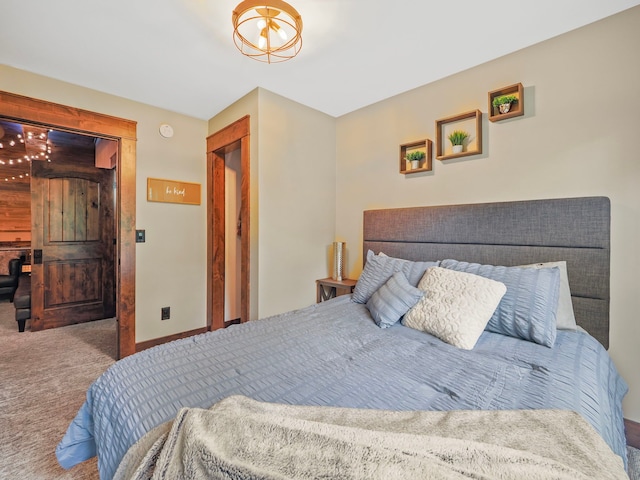 view of carpeted bedroom