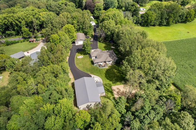 drone / aerial view featuring a rural view