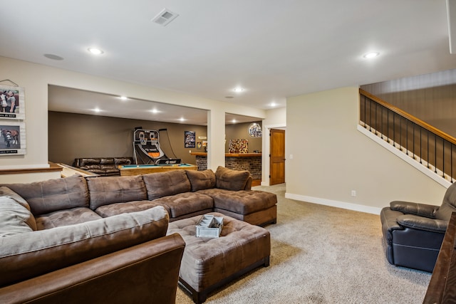 view of carpeted living room