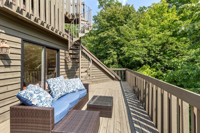 deck featuring an outdoor hangout area