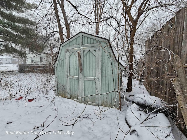 view of snow covered structure