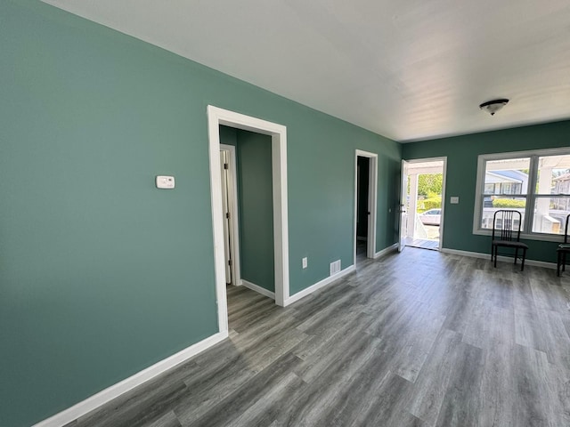 spare room featuring wood-type flooring