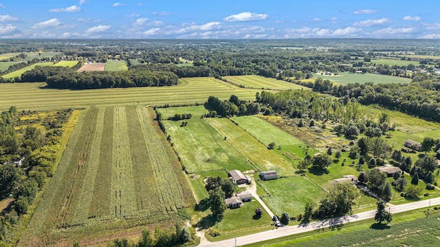 aerial view featuring a rural view