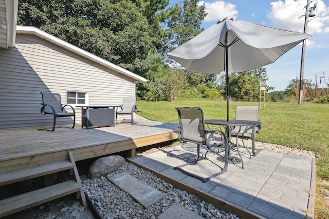 view of patio featuring a wooden deck