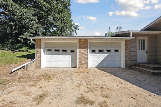 view of garage