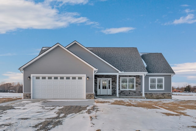 view of front of home with a garage