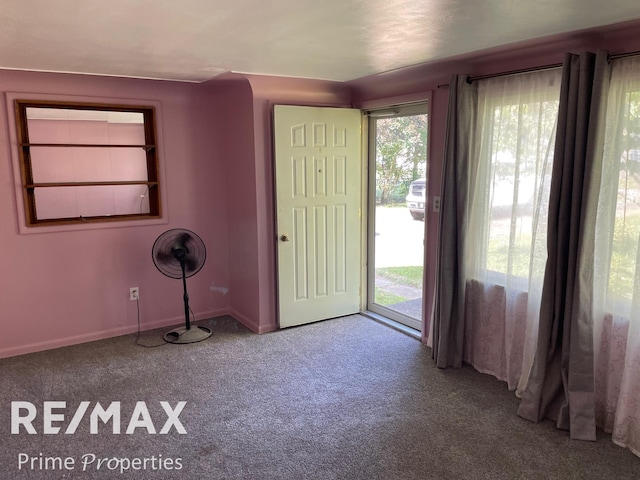 view of carpeted foyer