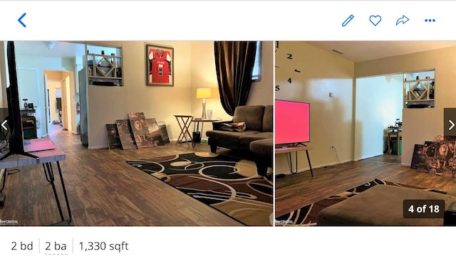 living room featuring hardwood / wood-style flooring