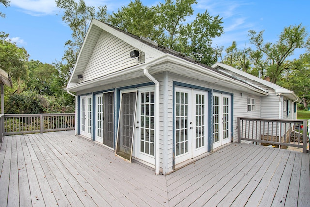 deck featuring french doors