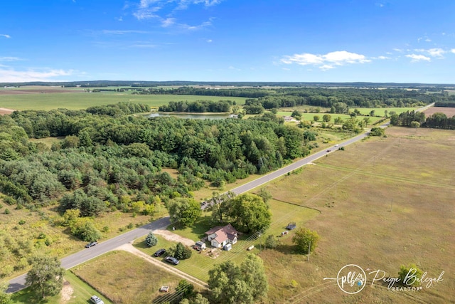 bird's eye view featuring a rural view