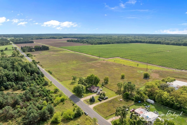 drone / aerial view featuring a rural view