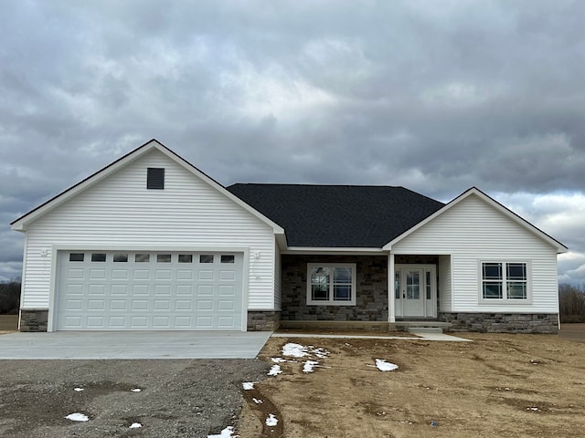 view of front of house with a garage