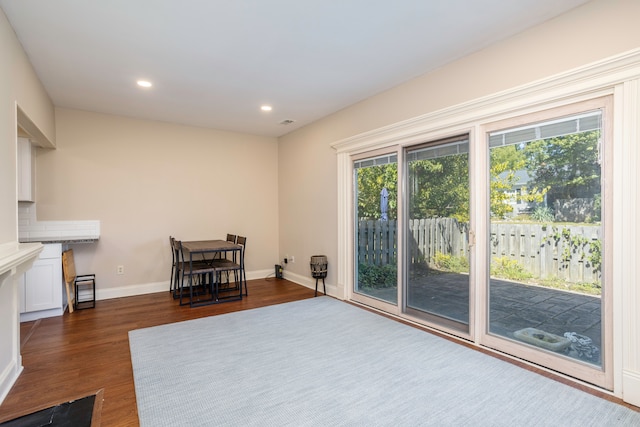 interior space featuring dark hardwood / wood-style flooring