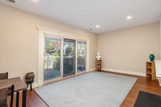 interior space featuring dark hardwood / wood-style floors