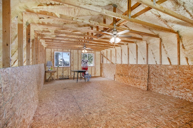 view of unfinished attic