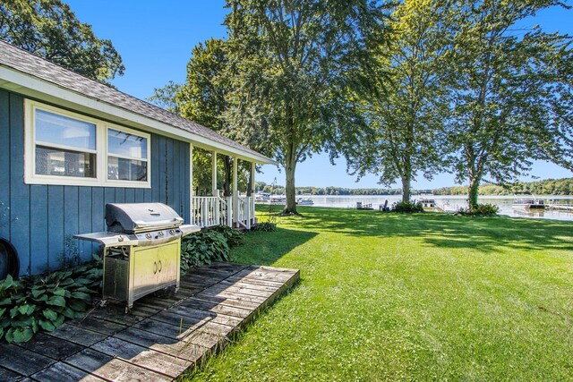 3055 E Baseline Rd, Gobles, MI 49055 - view of green lawn with a water view