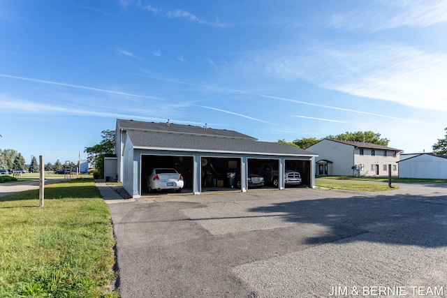 exterior space featuring a carport and a front lawn