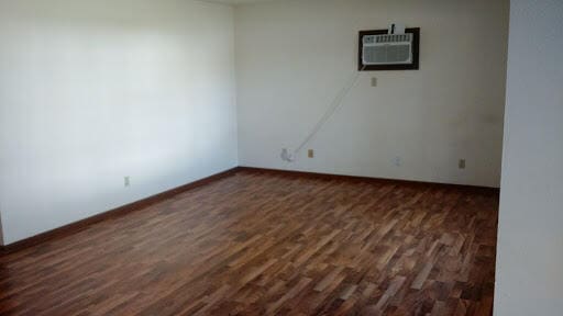 spare room with dark hardwood / wood-style flooring