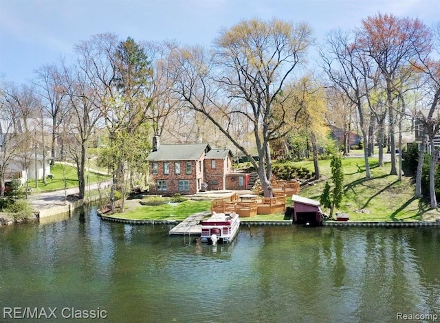 water view with a dock