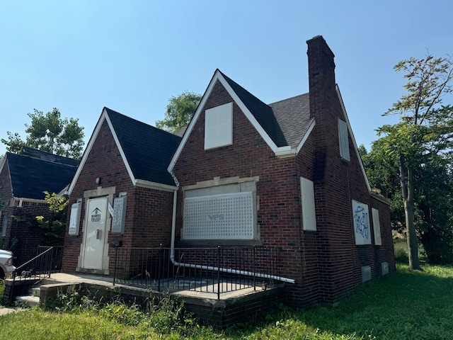 view of tudor home