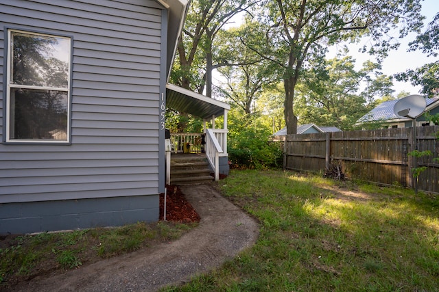 view of yard with fence