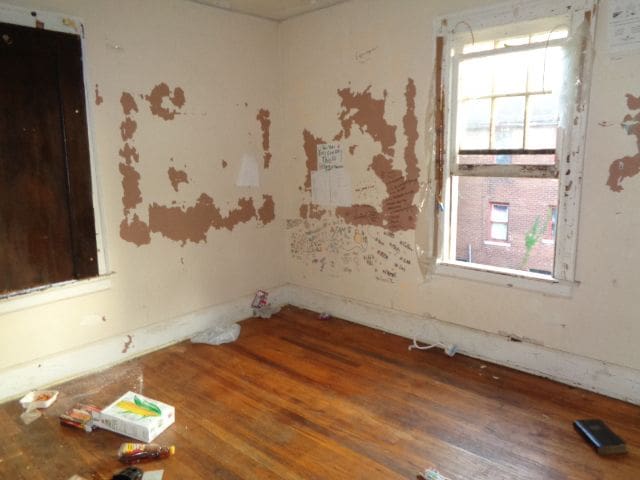 spare room featuring hardwood / wood-style flooring