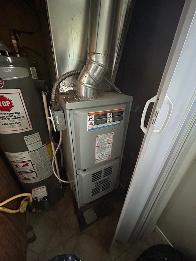 utilities featuring gas water heater