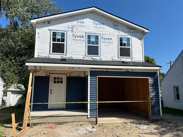 view of front of property featuring covered porch