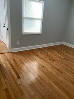 spare room featuring hardwood / wood-style flooring