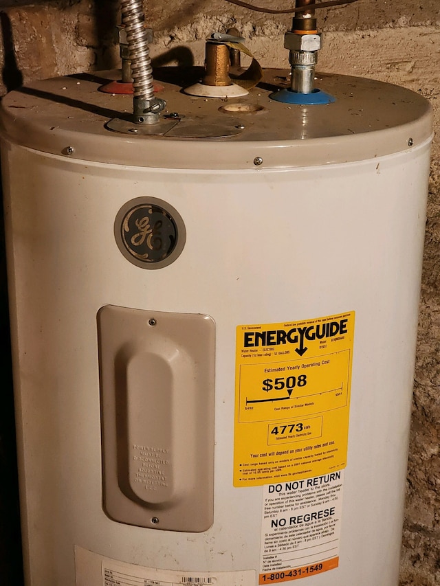 room details featuring electric water heater