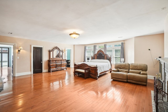 bedroom featuring light hardwood / wood-style floors