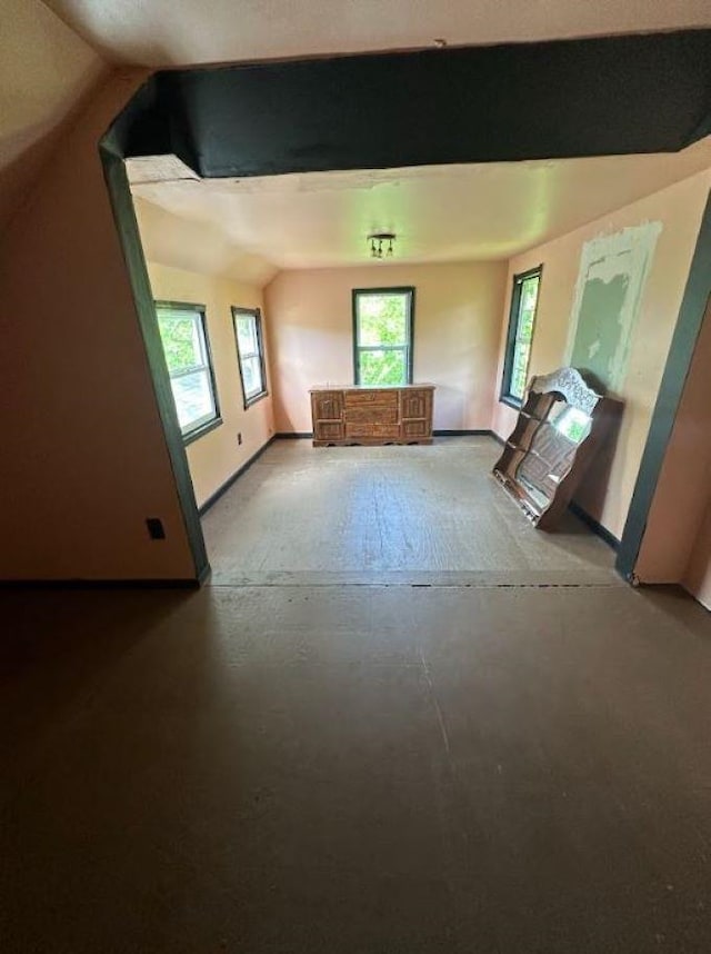 additional living space featuring lofted ceiling