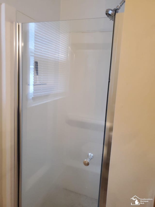 room details featuring a shower with shower door