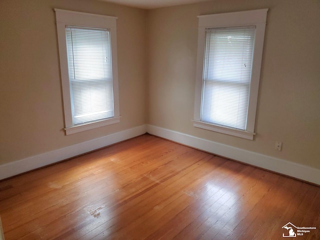 empty room featuring light hardwood / wood-style floors