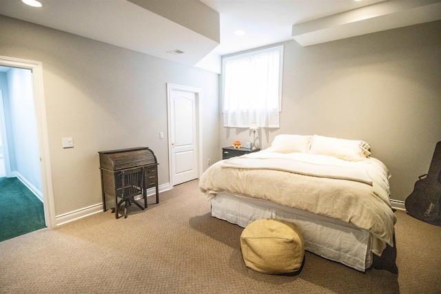 view of carpeted bedroom