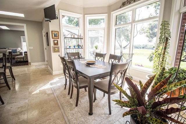 dining area featuring a healthy amount of sunlight