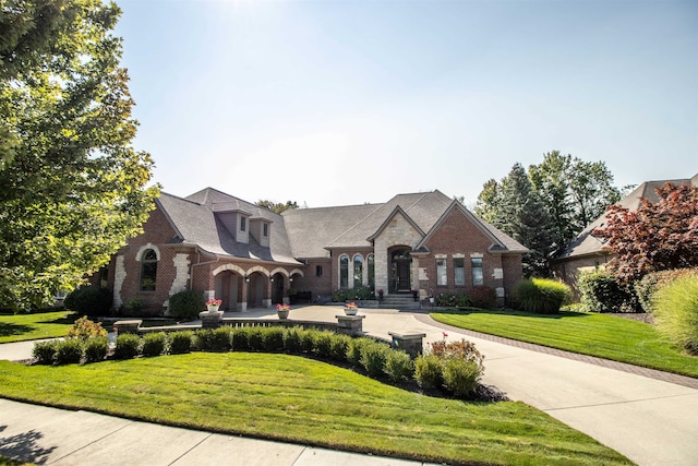 view of front facade with a front yard