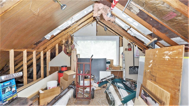 view of unfinished attic