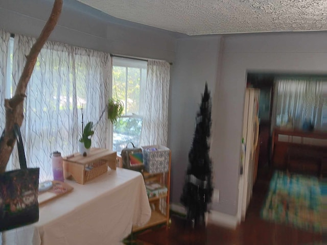 bedroom featuring a textured ceiling