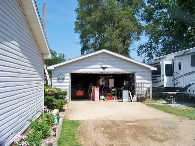 view of garage